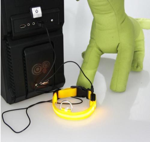 flashing lights dog collar LED Light Dog collar with USB rechargeable battery