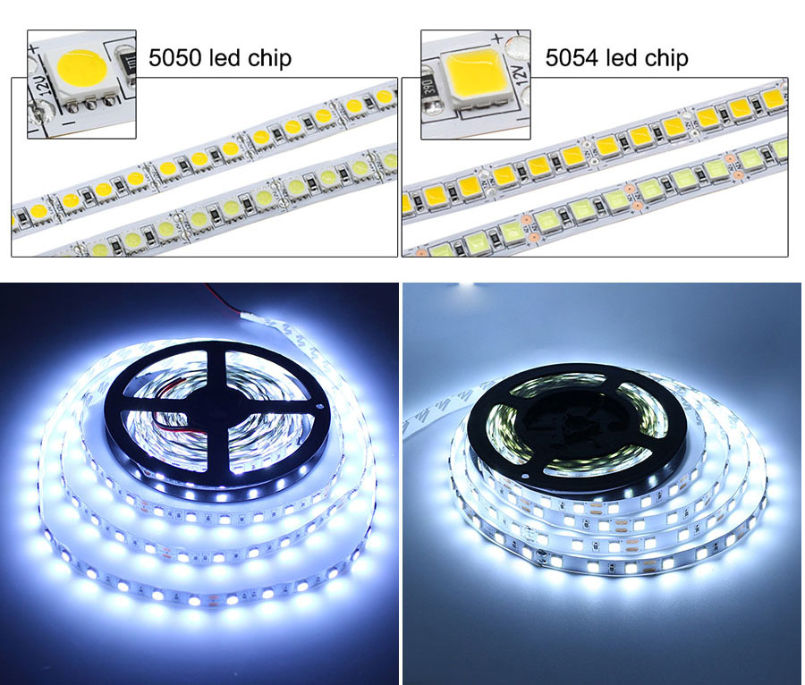 5M RGB Waterproof LED Strip 5054 5050 12V Flexible LED Tape Light 60 120Leds/m Brighter than 5630 3528 SMD