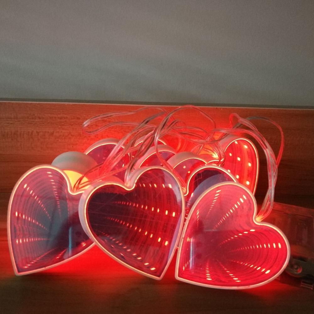 10 LED Tunnel String lights - heart-shaped