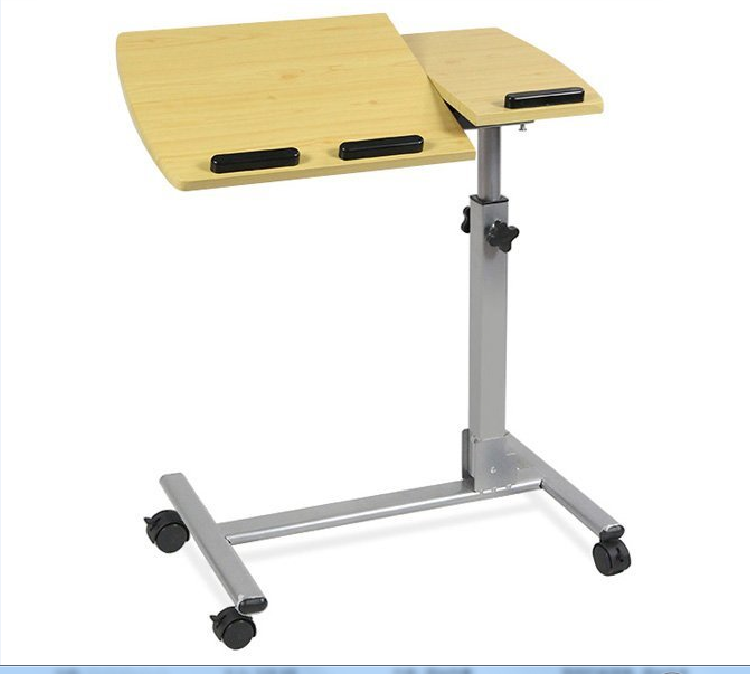 Flexible movable hospital overbed table