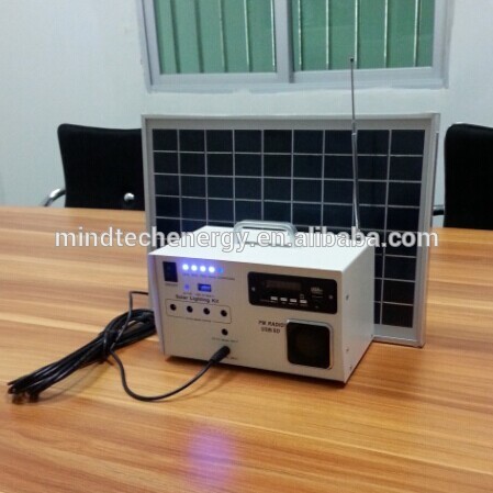 10w solar home kits with radio which charge by solar panel