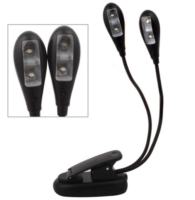 Rechargeable Extra-Bright 4 LED Book Light Easy Clip On Reading Light With 2 Brightness Settings