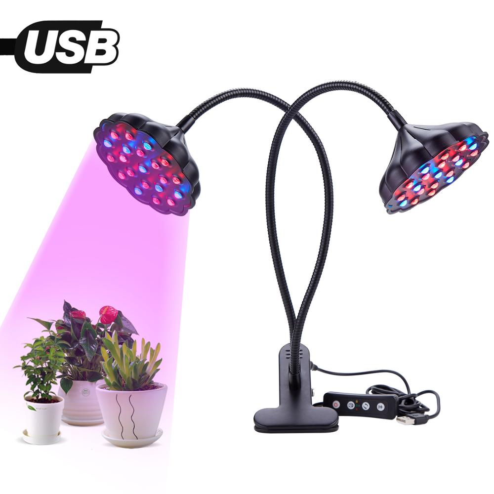 LED  plant grow greenhouse clip plant lamp light,Double head Lamp 20W LED grow lights