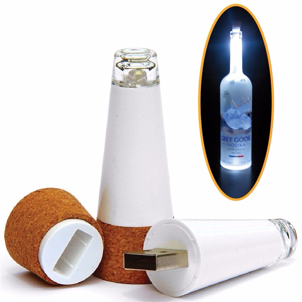 12 Lumens Wine Bottle USB Rechargeable Cork Light