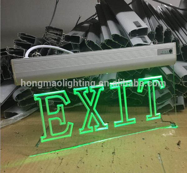 universal wall mounted or hanging edge lit electric running man acrylic emergency exit sign
