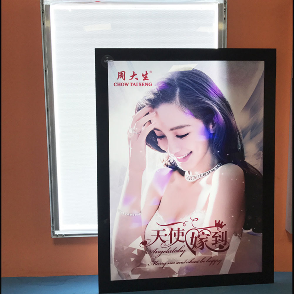 Wall-mounted aluminium frame magnetic suction cinematic led light box