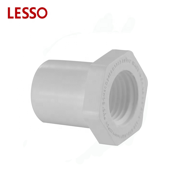 LESSO ASTM standard PVC SCH 40 Schedule 40 fittings reducing bushing flush style with thread