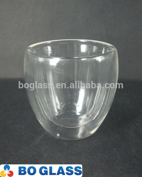 250ml double walled glass cup,residential wine glass,ice tea cup