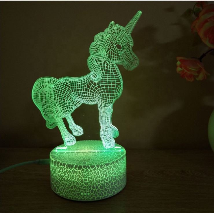 creative gift led acrylic 3d lamp creative 3d light double colors 2colors mixed 7colors changing night lamp