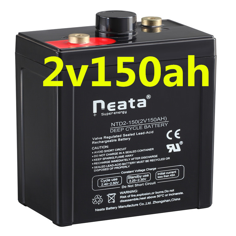 Neata CE UL 2016 year Popular GEL/AGM High efficiency deep cycle solar battery 2v 150ah