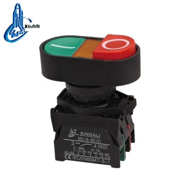 yueqing plastic enclosure LED electric water proof double-head push button switch two part buttons switches ip65 XDL21-EBW8465