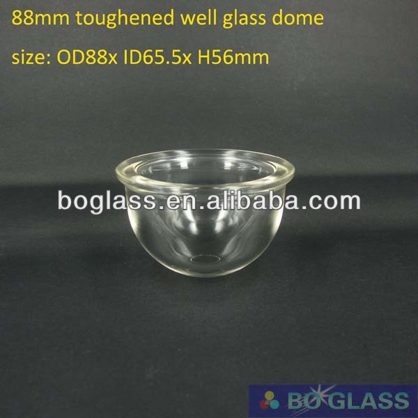 88mm toughened well glass dome for explosion-proof glass cover