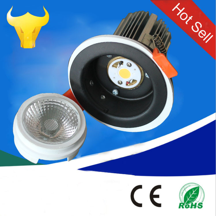 interchangeable bezel IP65 8 watt dimmable led fire rated downlighter