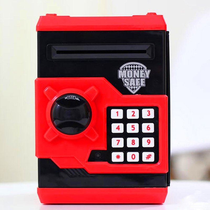 Latest Piggy Bank Mini ATM Money Box Safety Electronic Password Chewing Coin Cash Deposit Machine Gift