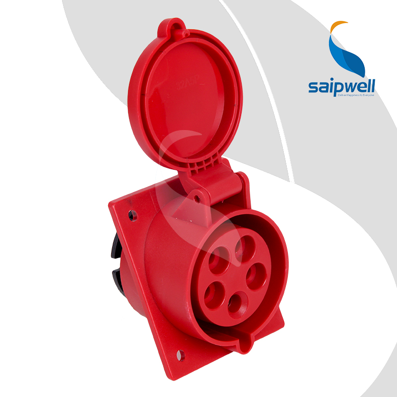 Saipwell / Saip electrical Waterproof Plastic IEC Panel Mounted Industrial Plug