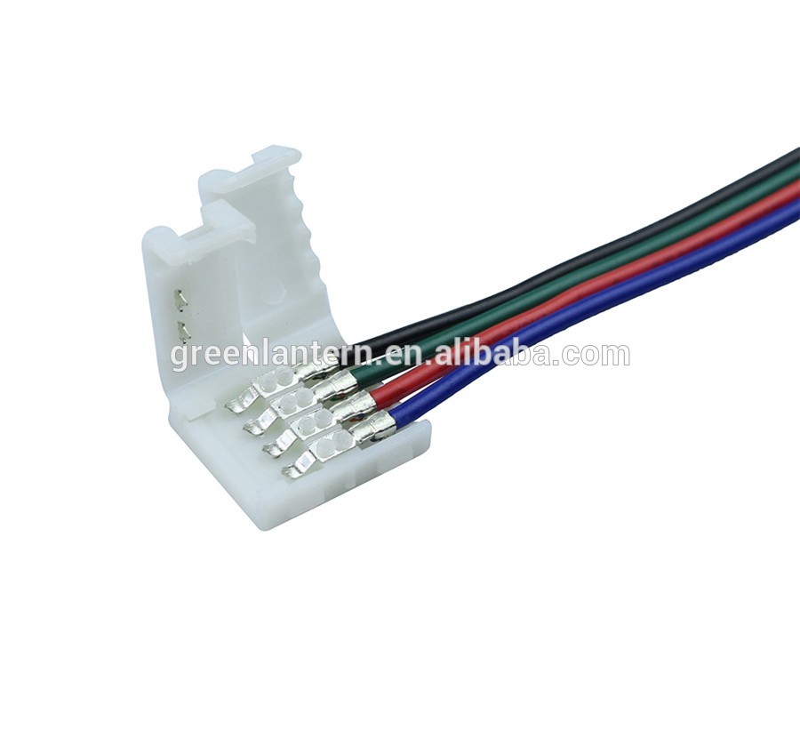 Solderless 10mm 4-Wire Connector Clip for 5050 RGB LED Strip Light