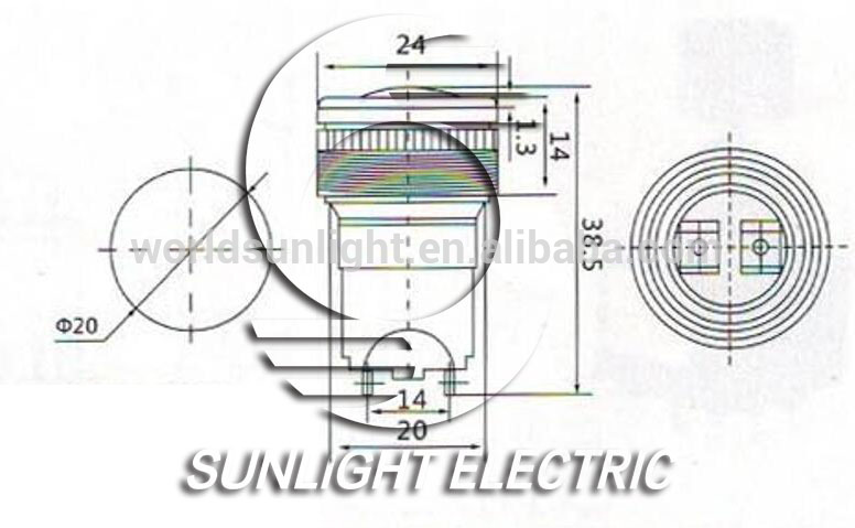 PBS-28-2 AN24-K ON-(OFF) SPST 2 Pin 20MM push button switch