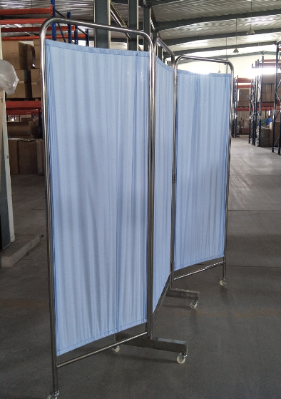 stainless steel 3 panel hospital folding ward screen