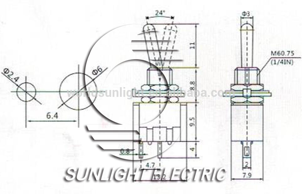 MTS-101 single pole 2 pin ON-OFF different types of toggle switches