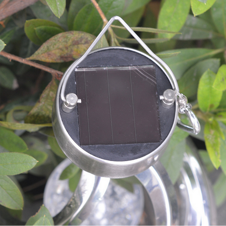 Home decoration solar wind bell garden turn colorful diamond lights