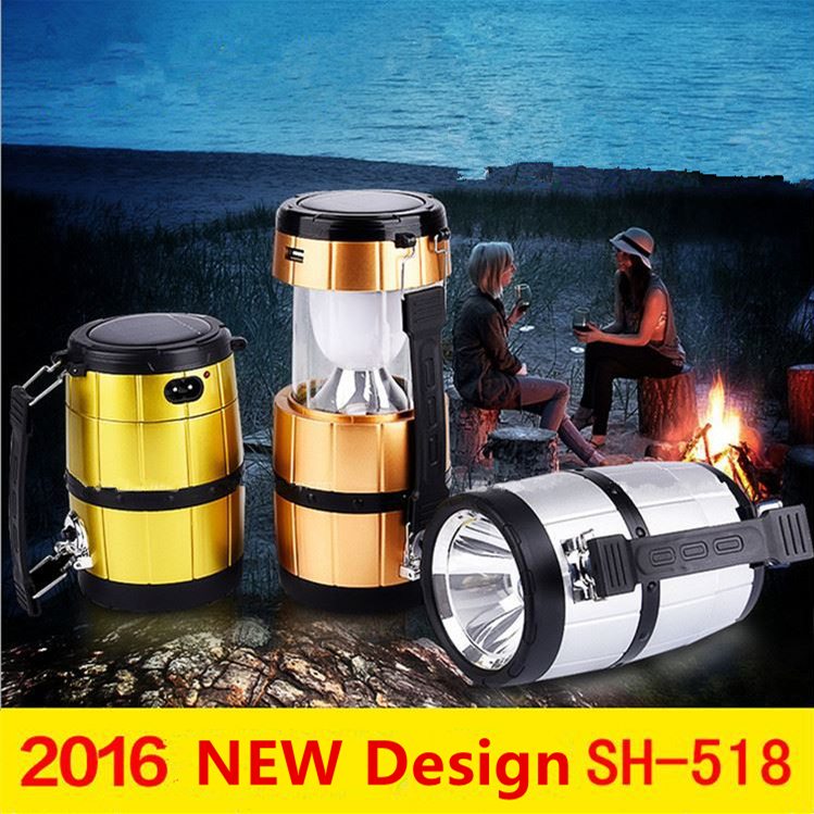 SH-518 Barrel Foldable USB Mobile Charger rechargeable 1W led solar camping lamp