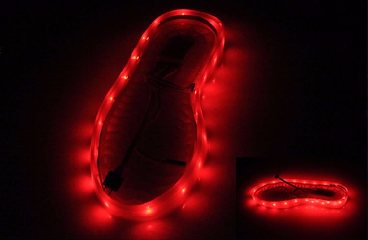 24LED/60cm 3V 3.7V Rechargeable USB led wearable 3v led flexible strip for shoes