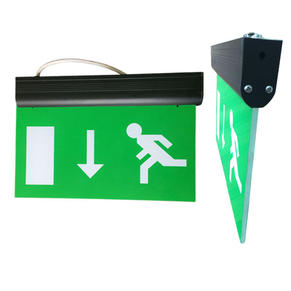 Double Sides Legend Self-powered LED Exit Sign Green Exit and Escape Route