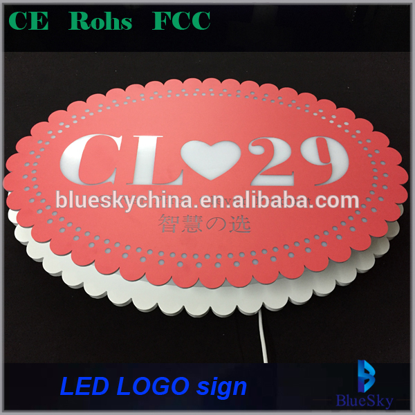 2019 New acrylic 3D custom made led lighting up signs