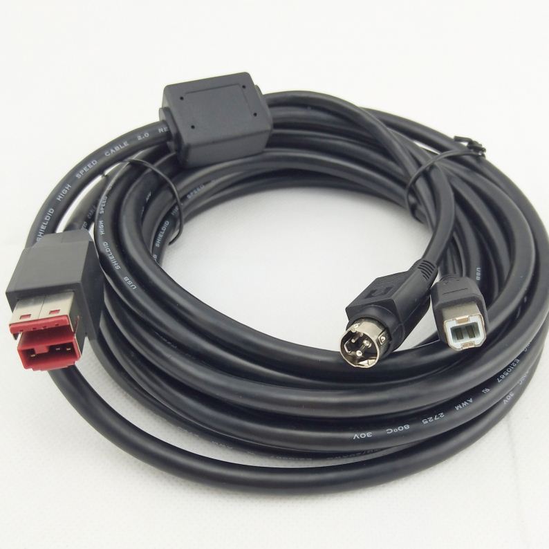 Y Type Powered Hosiden 24V USB  Printer Cable