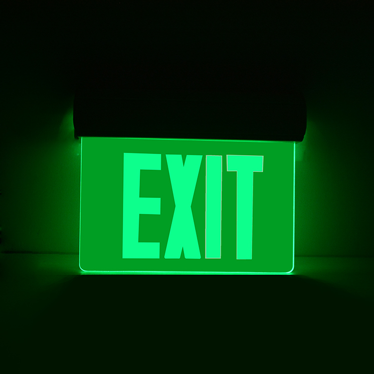 Double Sided Acrylic green or red Transparent Emergency LED Exit Sign