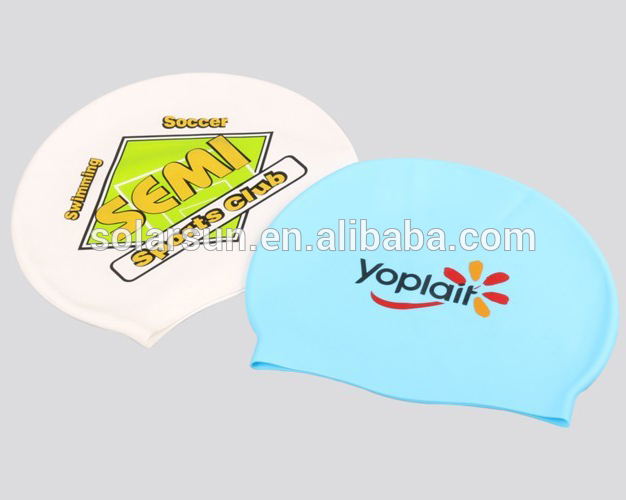 High quality nude custom printed silicone swimming cap