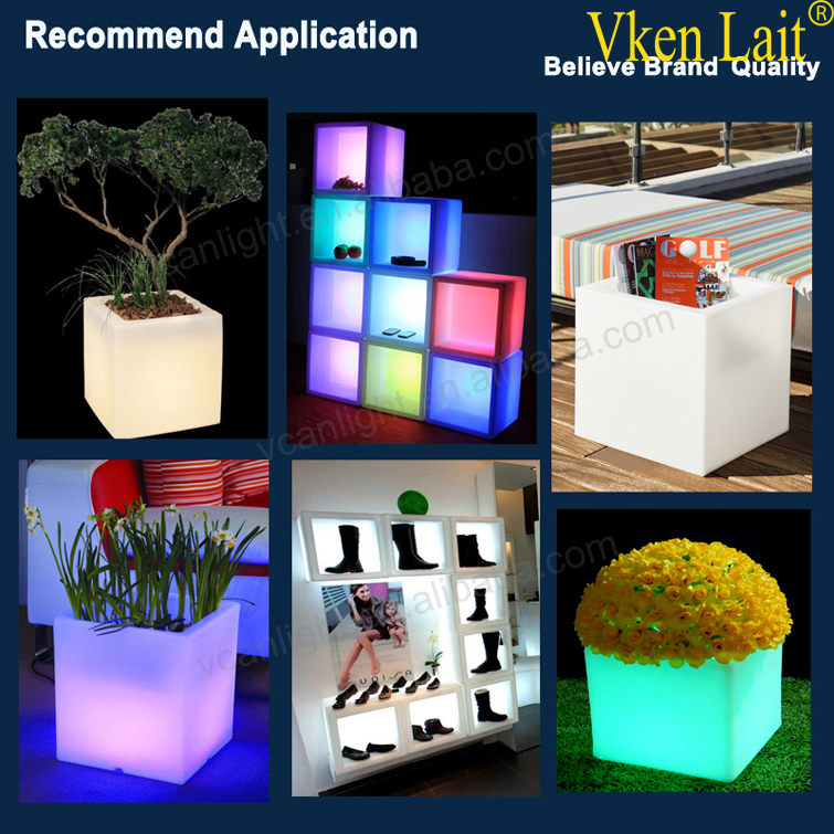 Square cube led light flower pot