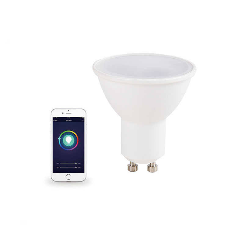 Stepless Dimming Color Temperature Adjustable 5W 400lm Wifi APP Voice Control RGB Lamp Smart Alexa GU10 LED Lights Bulb