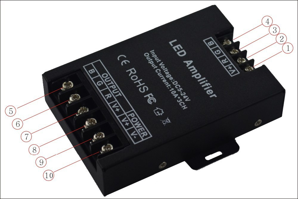 Newest DC12V 30A 360W iron RGB Amplifier Controller for RGB Led strip