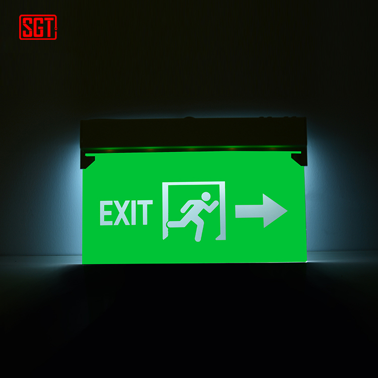 Popular style safety rechargeable emergency light wall mounted led exit light with battery