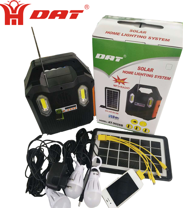 dat  solar energy system  with MP3 and  radio function , solar lighting system for rural area