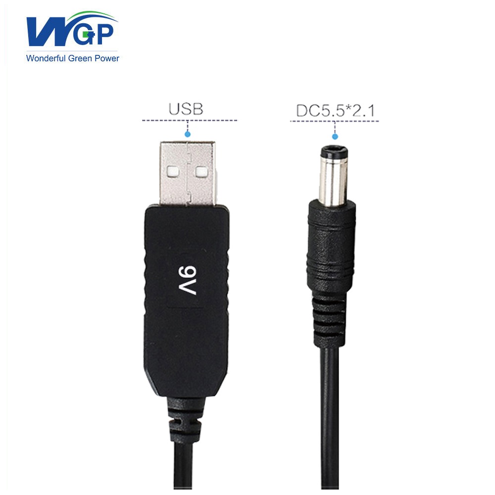 Voltage transform DC male cable USB 5V to 9V output DC power cable for wifi router