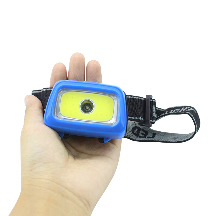 Super bright XPE COB headlamp with 3 AAA battery light plastic headlamp