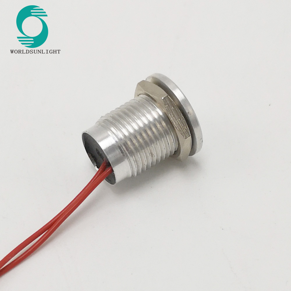 WS120F1NOM IP68 waterproof 12mm flat head momentary Aluminum oxidation small piezo switch