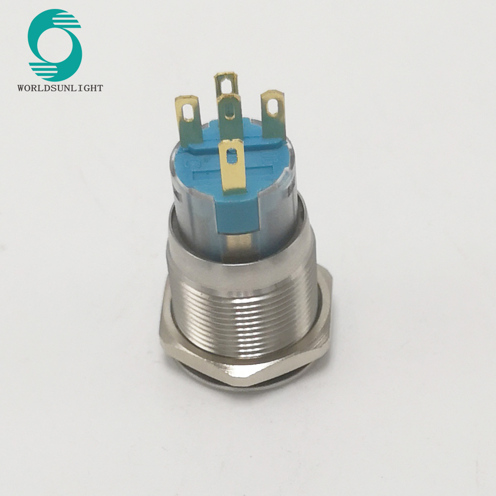 XL19S/F11-R 19mm momentary SPDT 1NO 1NC ring illuminated stainless steel push button switch