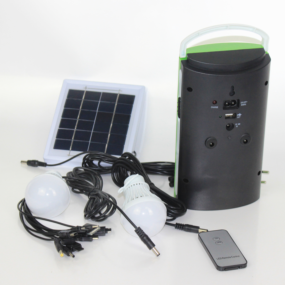 Strong solar powered home use mini lighting system with mobile charger