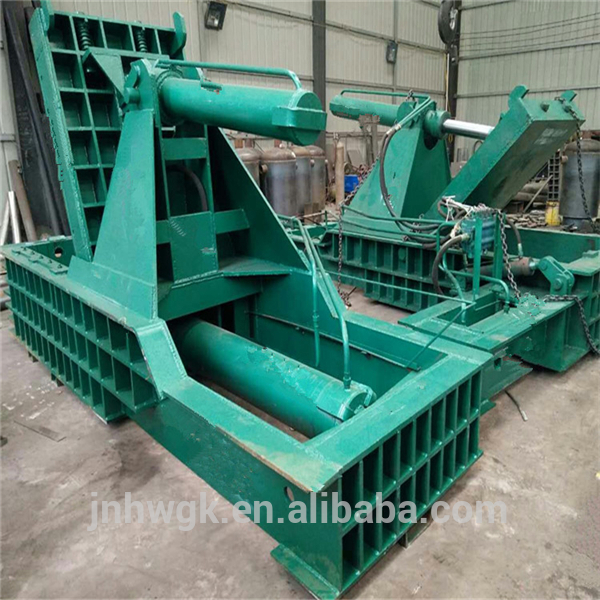 metal leftover materials, steel paring compress machine Horizontal hydraulic used scrap metal baling press machine
