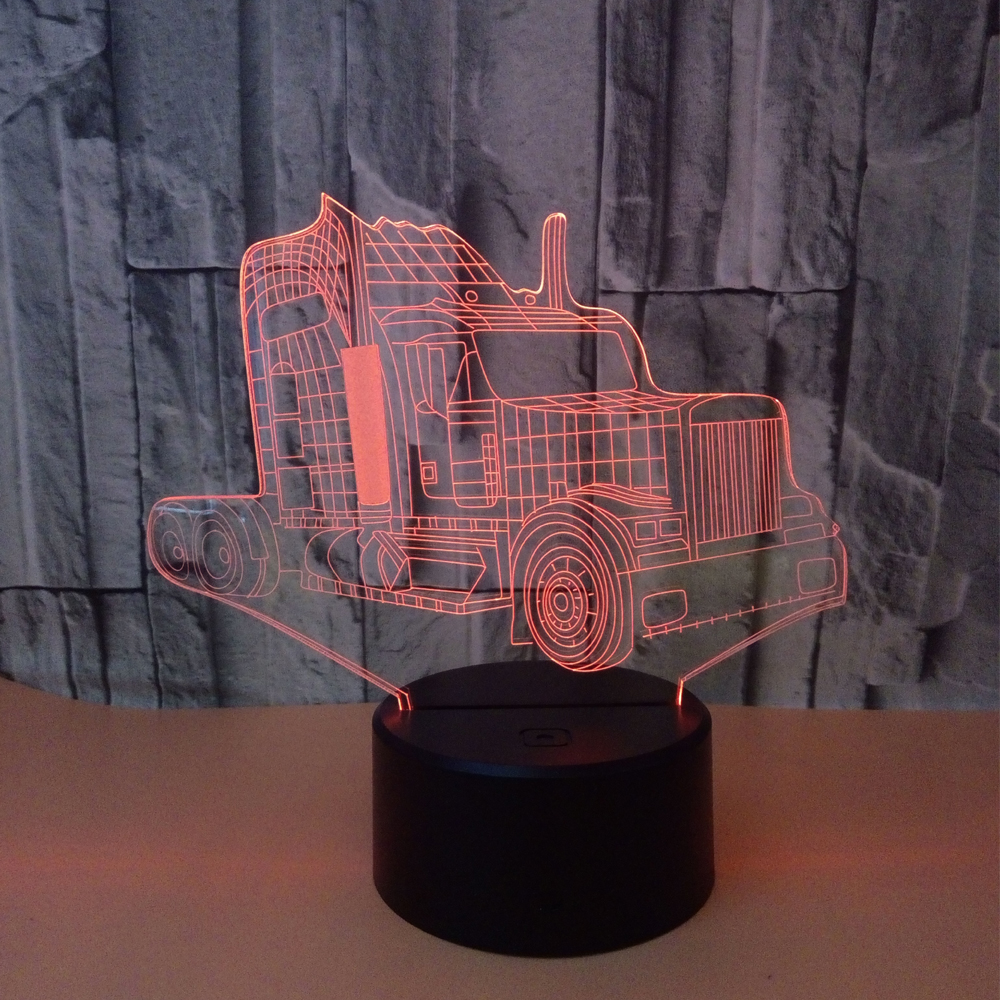 Optical Night Light Puzzle 3d Table Lamp truck car acrylic desk lamp LED illusion night lamp light