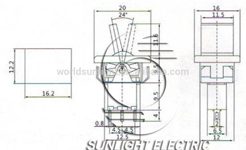 RLS-103-F1 3A 250VAC ON-OFF-ON SPDT 3P rocker and lever handle toggle switch