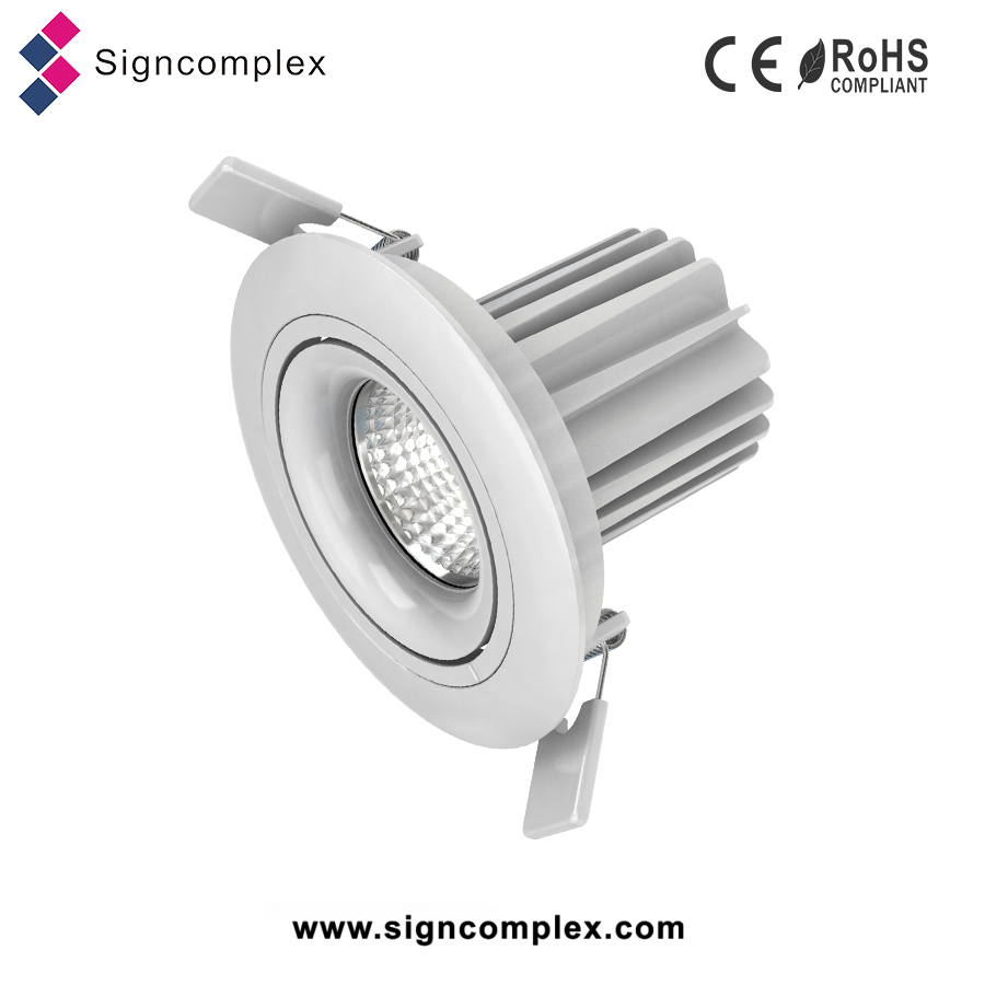 TUV CE ROHS 3.5 COB gimbal 10w 15w led recessed adjustable downlight