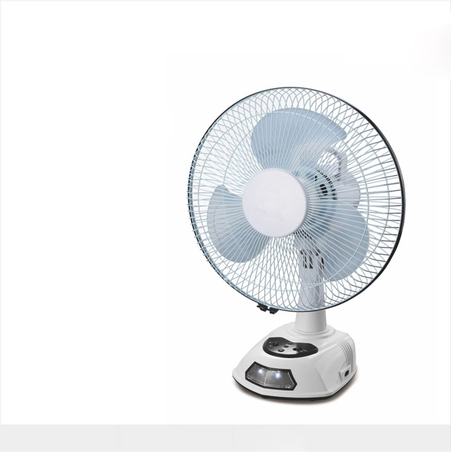 Plastic material air cooling rechargeable fan with LED lights