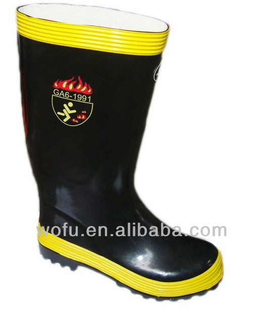 Polythene rubber fire boots for fire fighting