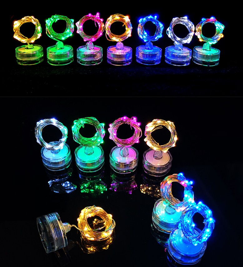 2M 20LED copper wire button battery box light string holiday decoration copper wire waterproof plum candle light