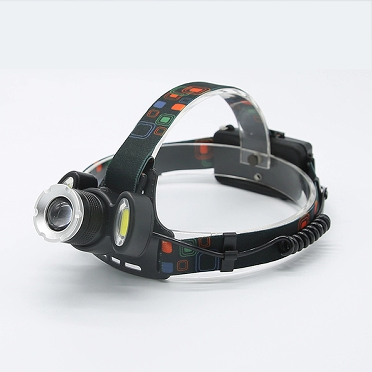 High bright T6 led and COB led headlamp with 2 pcs 18650 rechargeable battery