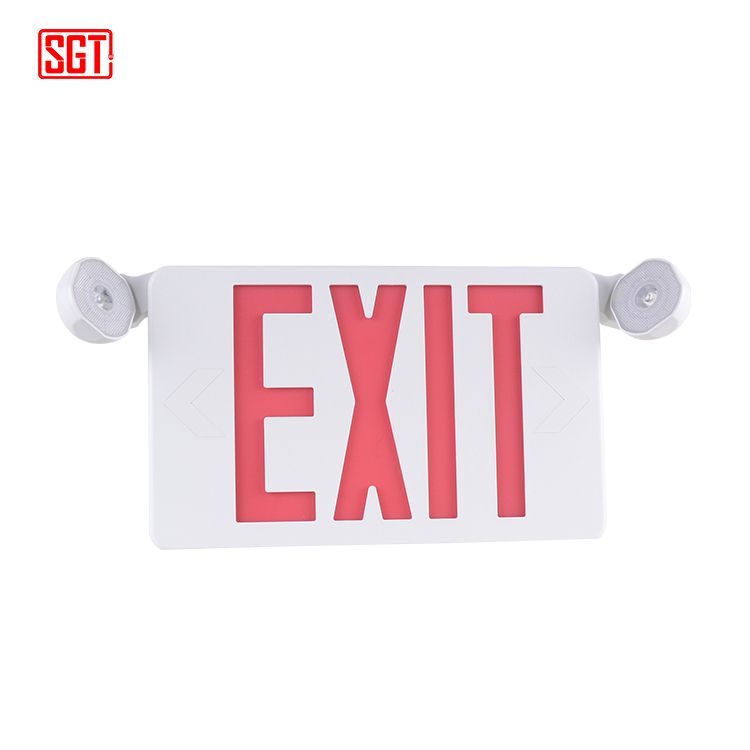 2018 NEW MODEL led exit sign emergency light with two Adjustable heads